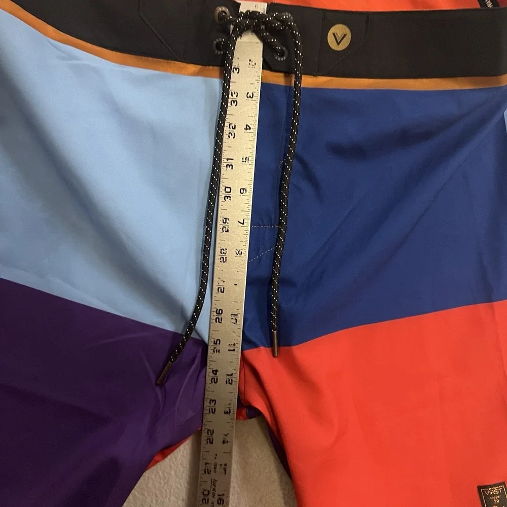 VAST Copper Series Board Shorts Swim Trunks Men's 32 Colorblock Blue Orange